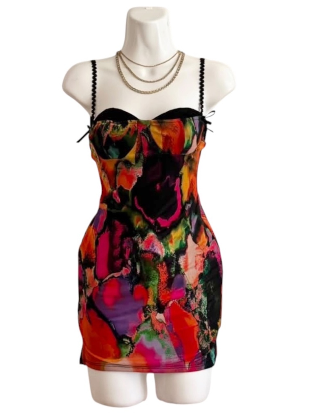 NWT Fashion Nova Abstract Print Bodycon Mini Dress S